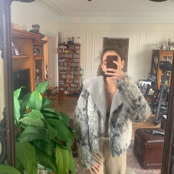 Anthropologie reversible faux fur/suede jacket - Picture 3 of 7